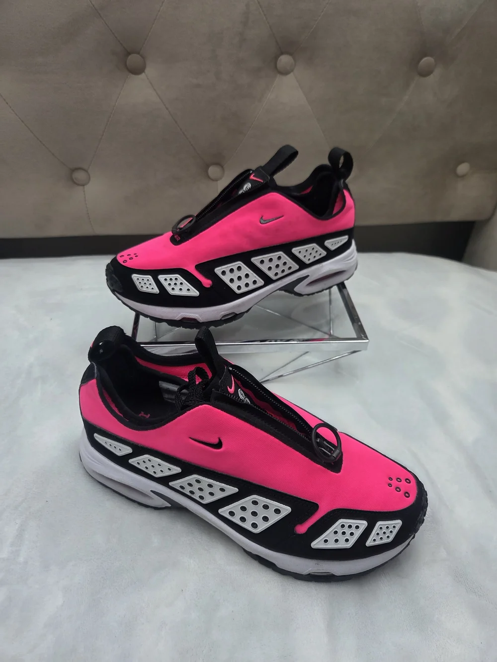 Nike Air Max Sunder Hyper Pink Y2K Zip Running Sneakers Women's Size 8.5